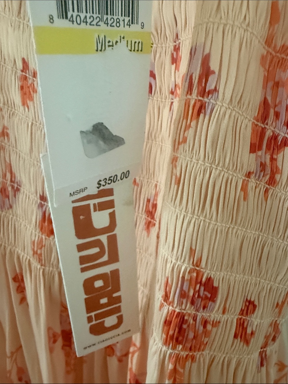 Ciao Lucia Floral Smocked Slip Dress - Peach Pink - Picture 5 of 5